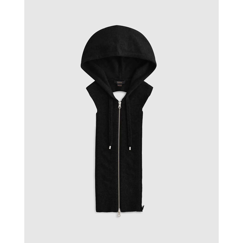 Quince Mongolian Cashmere Hoodie Blazer Insert Black NWT XS/S/M